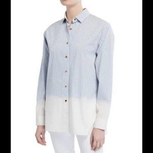 Lafayette 148 Everson Bleached Hem Shirt - L